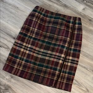 Talbots Multicolor Plaid Pencil Skirt